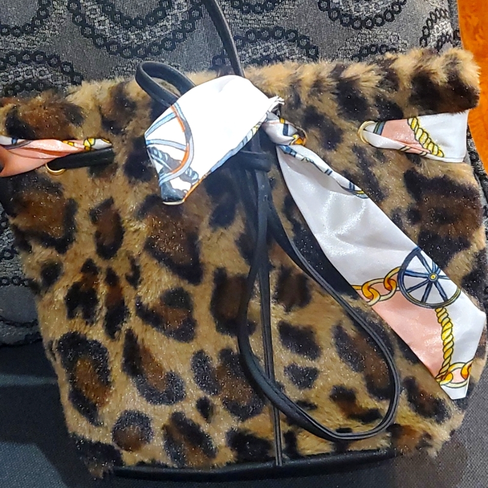 Mini faux fur purse
